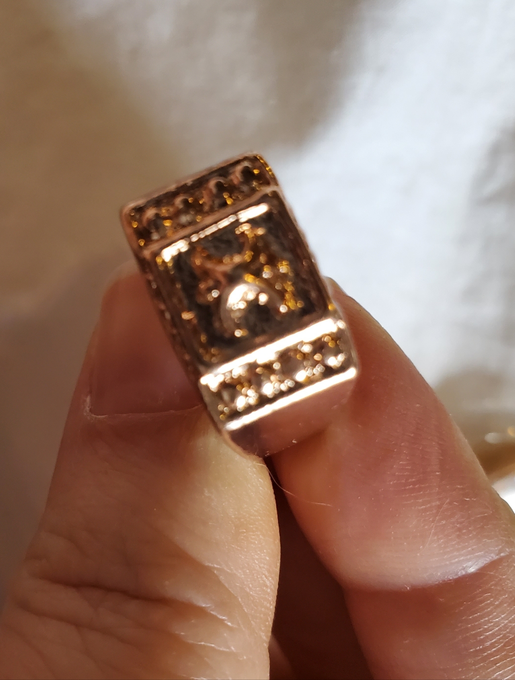 Gold-Tone Rectangular Statement Ring - Gold